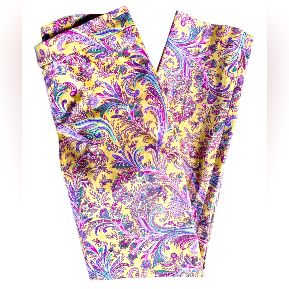 Lauren Ralph Lauren Yellow Paisley Pants Size 2